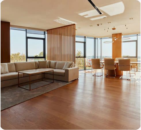 Sunlit interior of a handed-over apartment